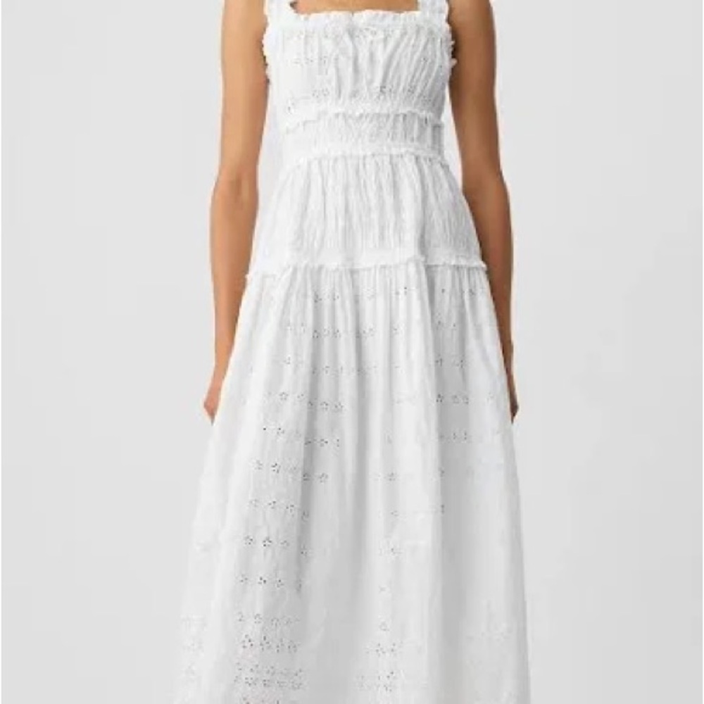 Doen X Gap Eyelet Midi Dress- White
